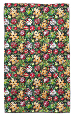 Gingerbread Man & Ornament Eco-Friendly Towel