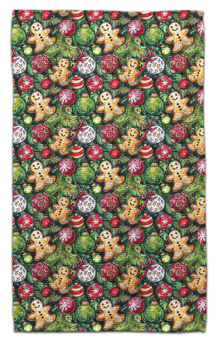 Gingerbread Man & Ornament Eco-Friendly Towel