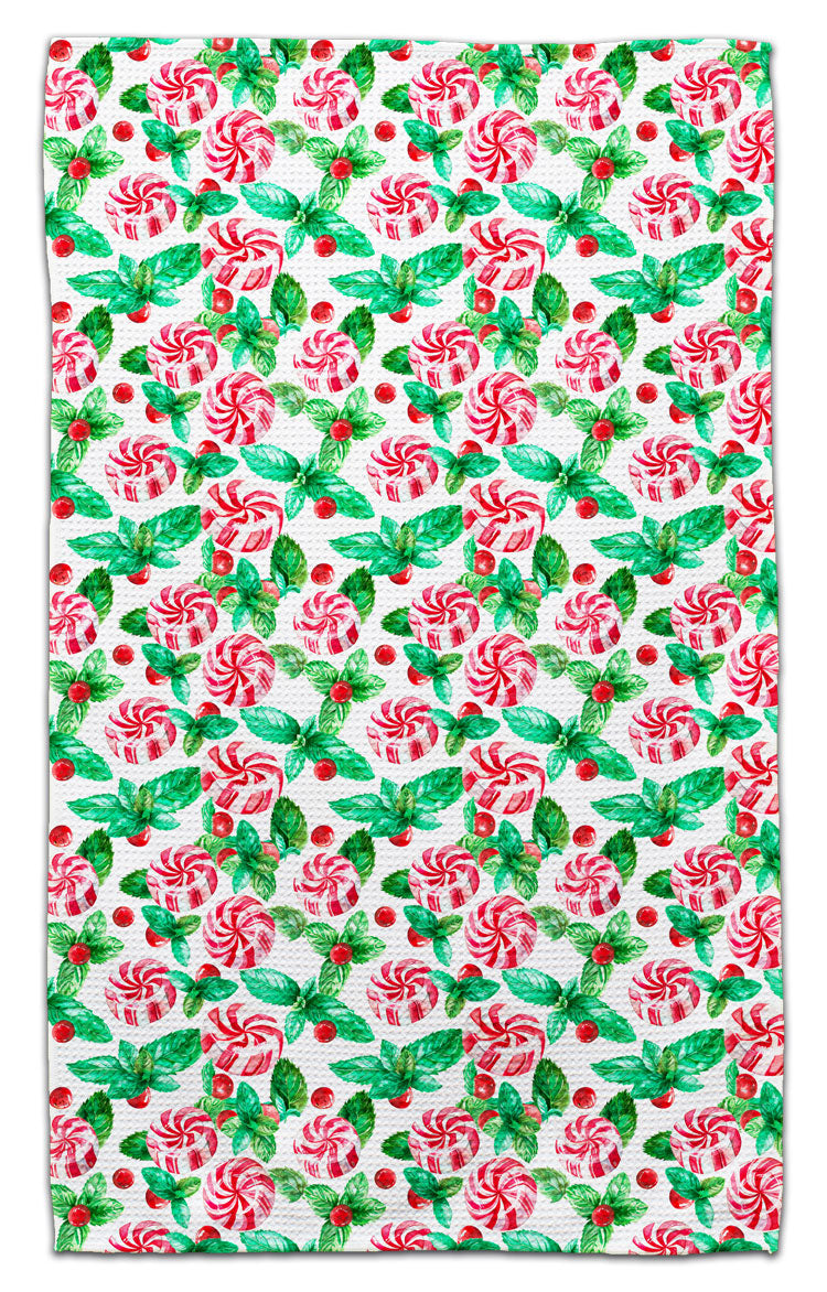 Peppermint Candy Waffle Weave Towel