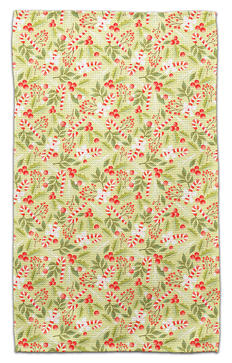 Candy Cane, Berries & Mint Waffle Weave Towel