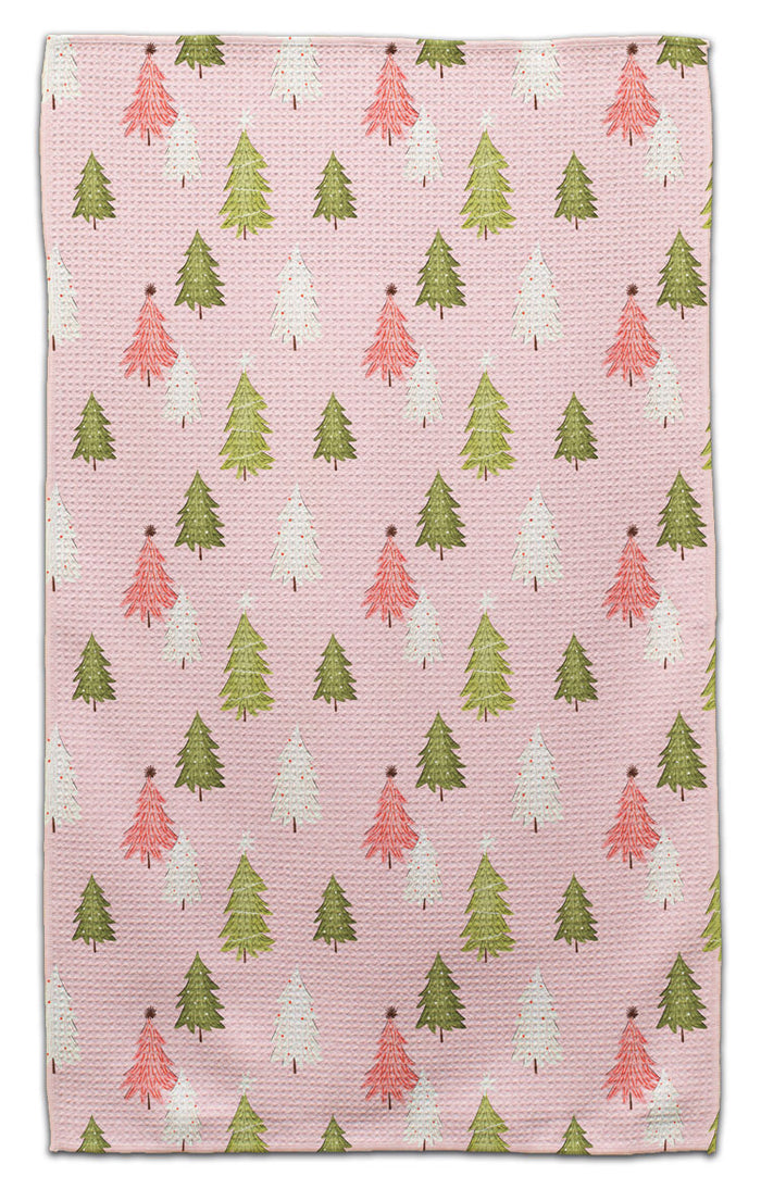 White, Pink & Green Trees Eco-Friendly Towel