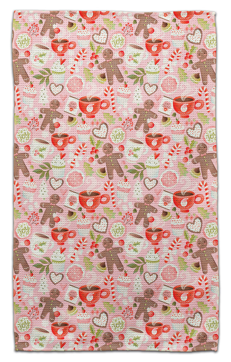 Gingerbread Man & Cupcake Waffle Weave Towel