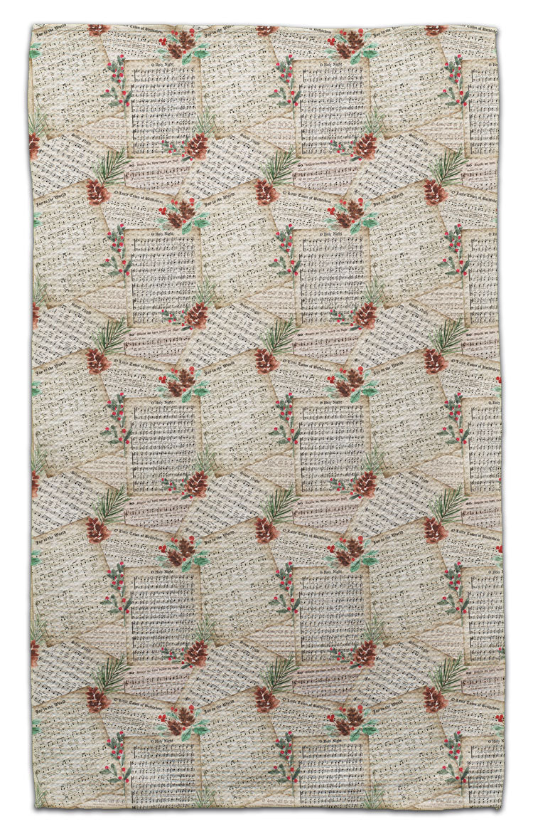 Music Sheets Waffle Weave Towel