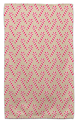 Candy Canes w/Tan Back Eco-Friendly Towel