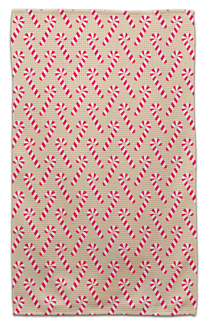Candy Canes w/Tan Back Eco-Friendly Towel