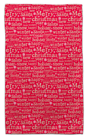 Merry Christmas Red Back Eco-Friendly Towel