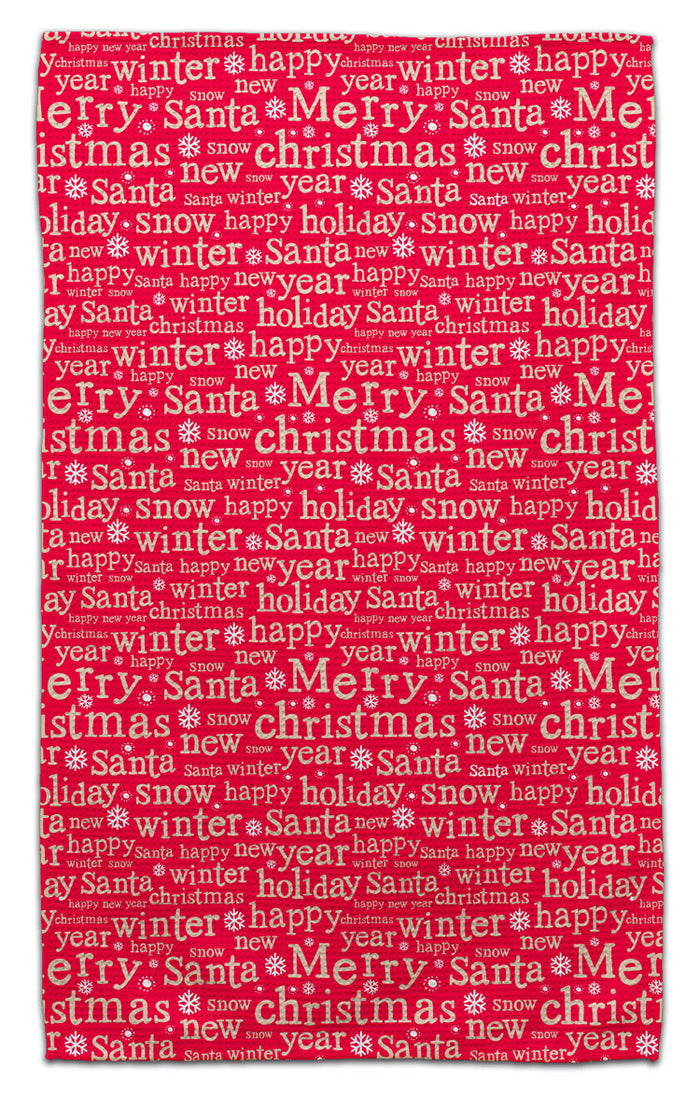 Merry Christmas Red Back Eco-Friendly Towel