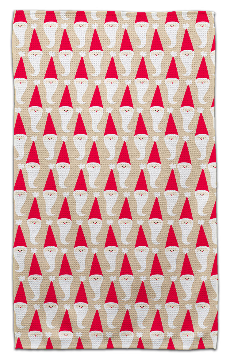Santa Face w/long Beard Waffle Weave Towel