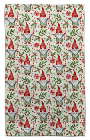 Gnome with Candy in Hands Waffle Weave Towel