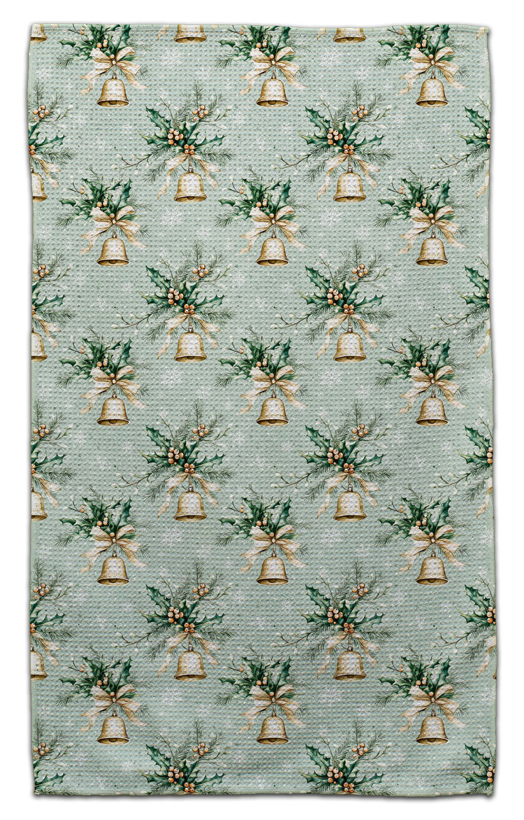 Bells & Holly Waffle Weave Towel