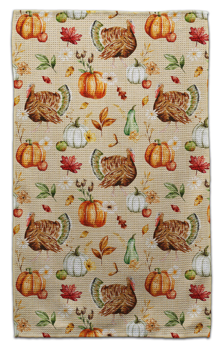 Tom the Turkey Waffle Weave Towel - CJ Bella Co.