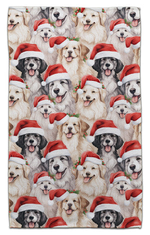 Dogs in Santa Hats Eco-Friendly Towel
