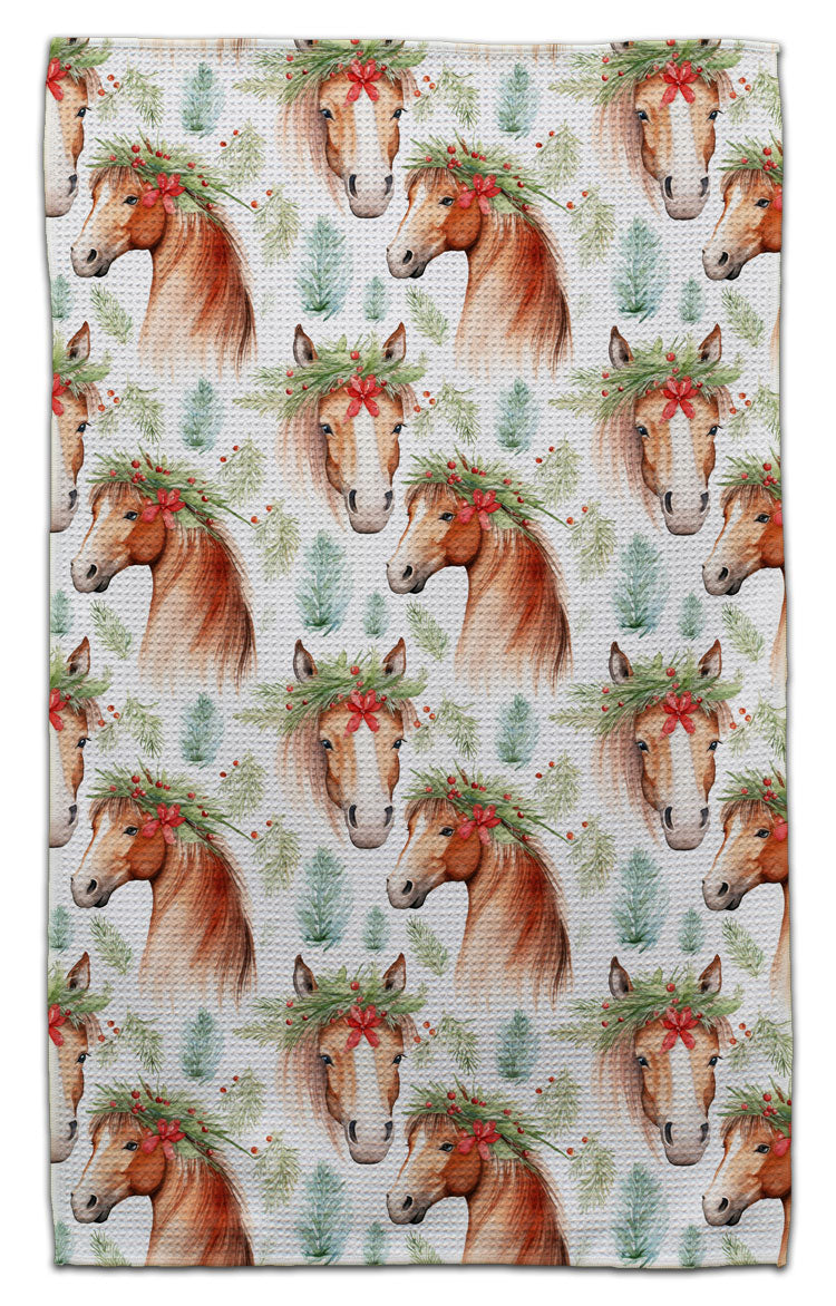 Horses with Wreaths Eco-Friendly Towel