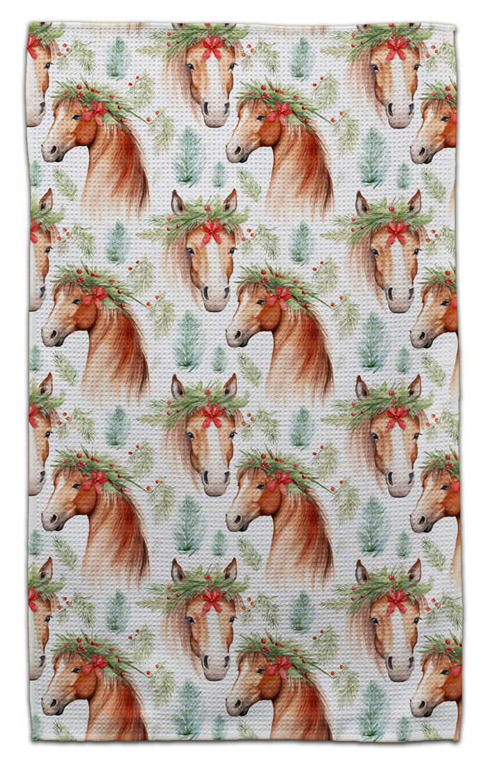 Horses with Wreaths Eco-Friendly Towel