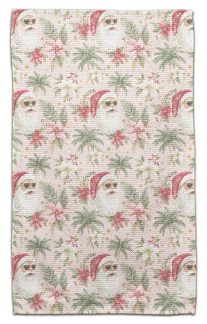 Santa in Shades Waffle Weave Towel