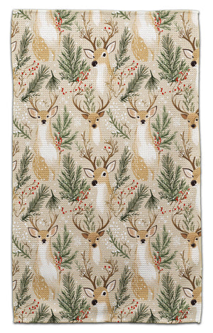 Deer with Twigs Waffle Weave Towel