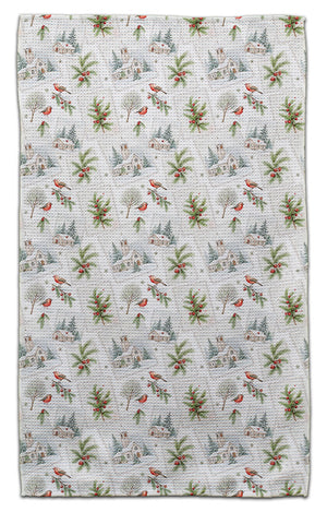 Church & Birds Waffle Weave Towel