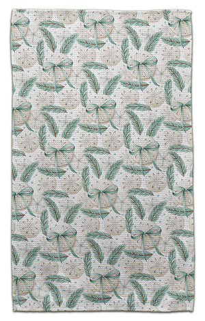 Sand Dollar with Bows Waffle Weave Towel