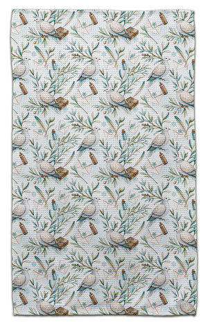 Dove & Letter Waffle Weave Towel