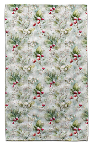 Winterberries on Branches Waffle Weave Towel