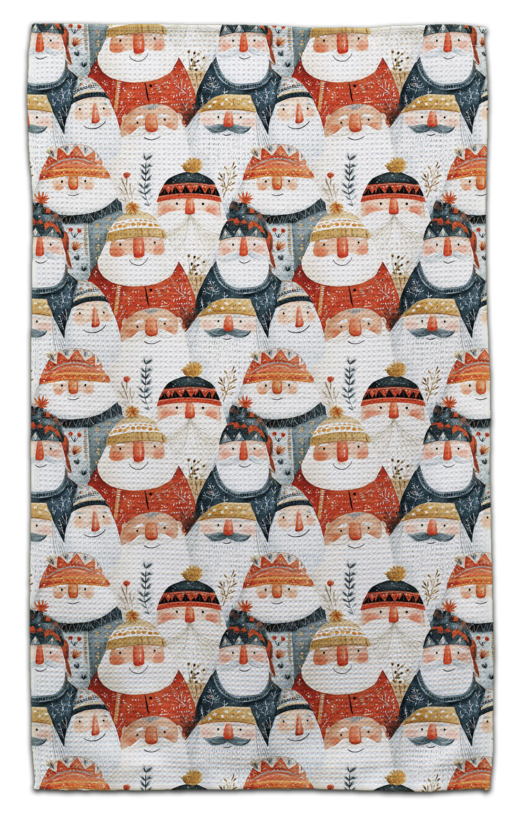 Nordic Gnome Faces Waffle Weave Towel