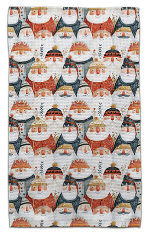 Nordic Gnome Faces Waffle Weave Towel