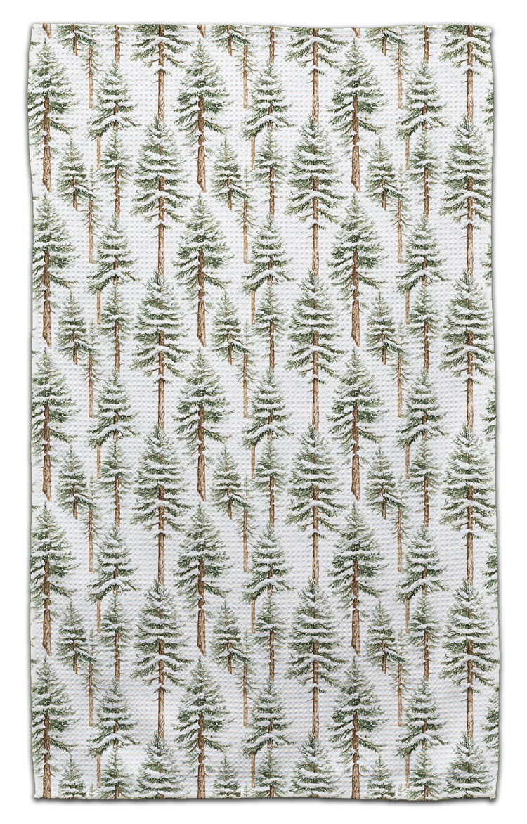 Evergreen Forest Waffle Weave Towel