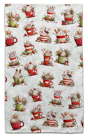 Holiday Coffees Waffle Weave Towel