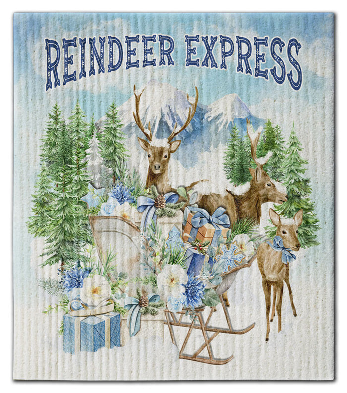Reindeer Express Dishcloth