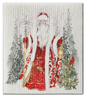 Santa Victorian w/Lantern Dishcloth