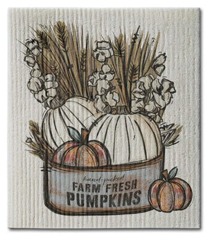 Farm Fresh Pumpkins in Bucket Dishcloth
