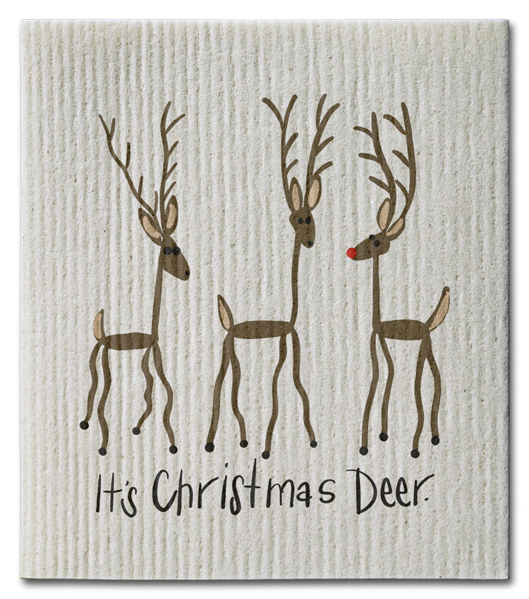 It's Christmas Deer Dishcloth