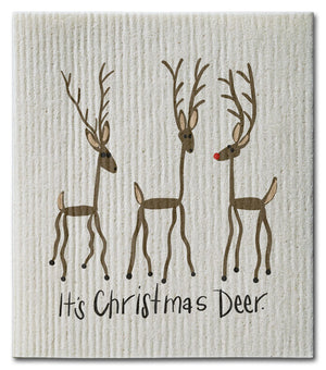 It's Christmas Deer Dishcloth