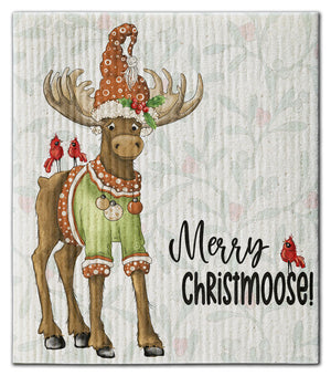 Merry Christmoose Dishcloth