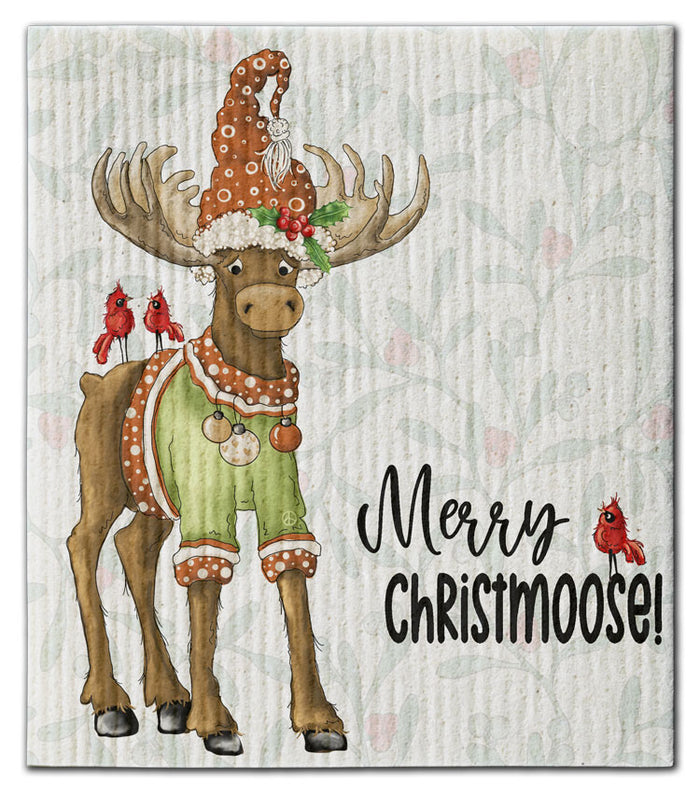 Merry Christmoose Dishcloth