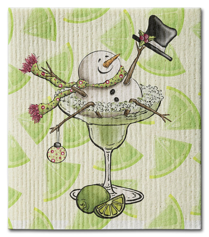 Snowman Margarita Dishcloth