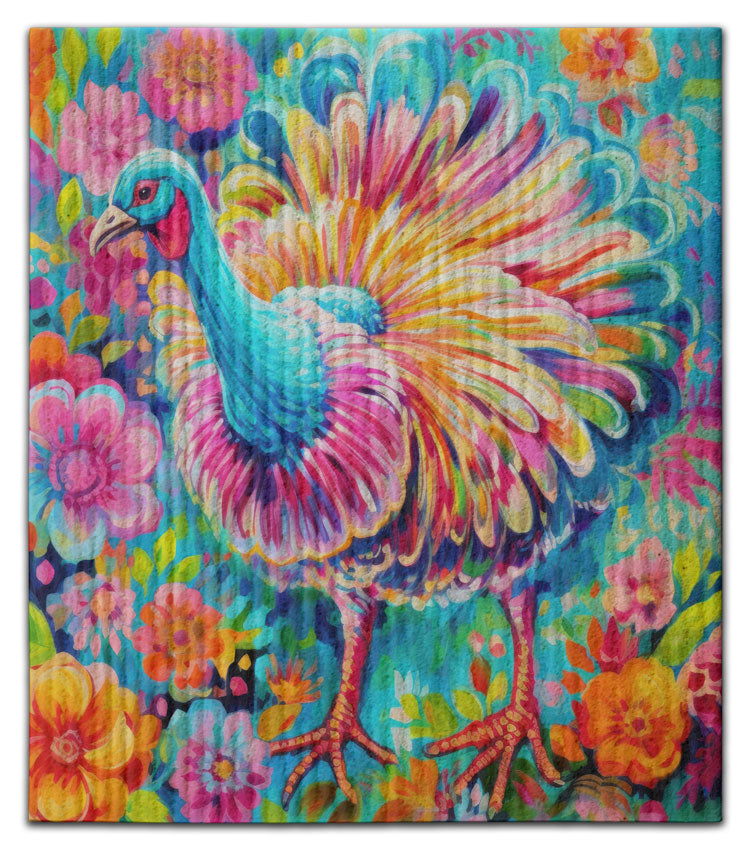 Turkey w/Colorful Feathers Dischloth