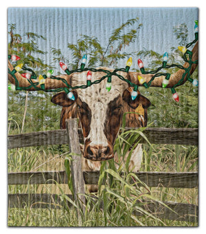 Steer w/Lights Dishcloth
