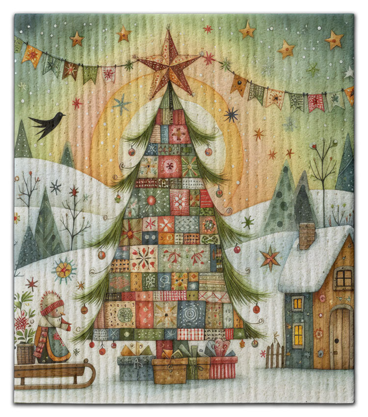 Quilted Tree Dishcloth - CJ Bella Co.
