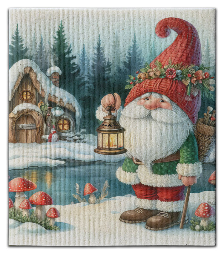 Santa Gnome Dishcloth - CJ Bella Co.