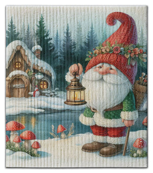 Santa Gnome Dishcloth