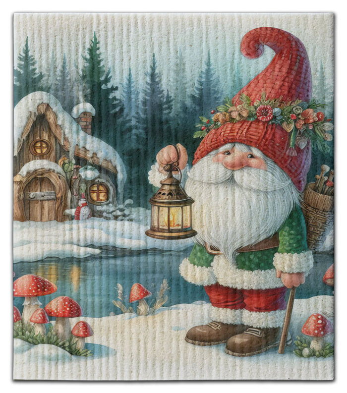 Santa Gnome Dishcloth
