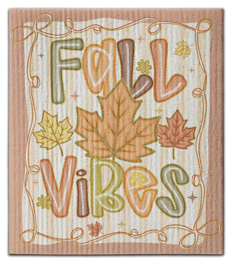 Fall Vibes Leaves Eco-Friendly Dishcloth