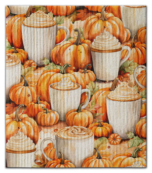 Pumpkin Spice Latte Eco-Friendly Dishcloth