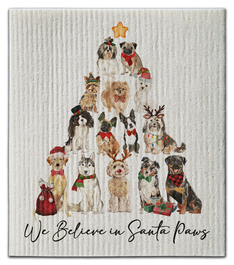 Believe in Santa Paws Eco-Friendly Dishcloth - CJ Bella Co.