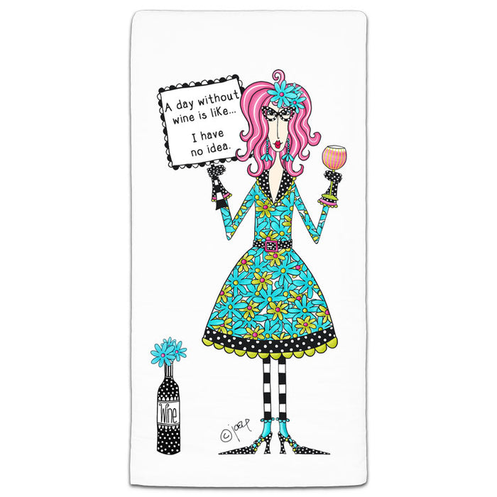 "A Day Without Wine" Dolly Mama's by Joey Flour Sack Towel