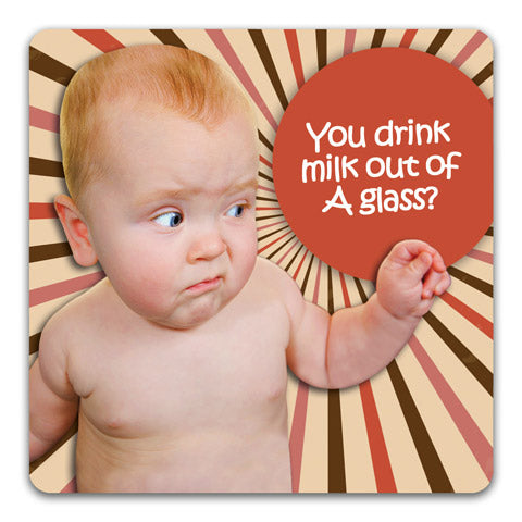 "Milk From a Glass" Drink Coaster by CJ Bella Co.