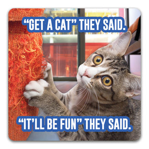 "Get a Cat" Drink Coaster by CJ Bella Co. - CJ Bella Co.