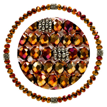 Stackin' Stones Single Bracelet - Amber Tones - CJ Bella Co.