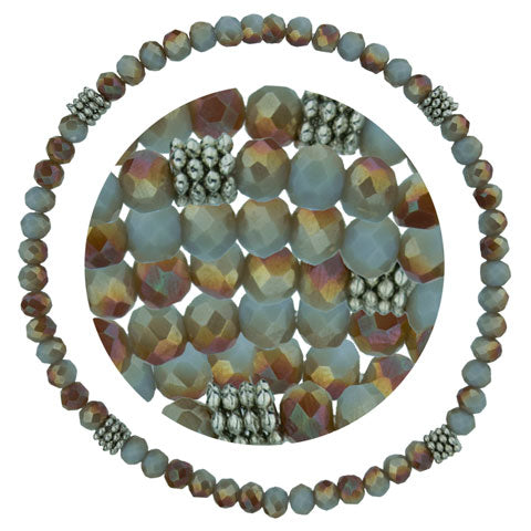 Stackin' Stones Single Bracelet - Amber Tones - CJ Bella Co.